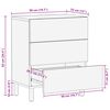 vidaXL Nachttisch mit Schubladen Wei&szlig; 50 x 33 x 62 cm Massivholz Mango