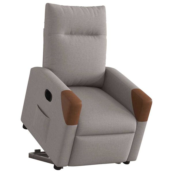 vidaXL Relaxsessel mit Aufstehhilfe Elektrisch Taupe Stoff