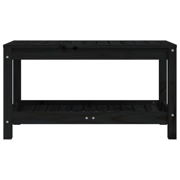 vidaXL Gartenbank Schwarz 82,5x35x45 cm Massivholz Kiefer