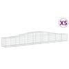 vidaXL Gabionen mit Hochbogen 5 Stk. 400x50x40/60cm Verzinktes Eisen
