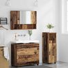 vidaXL Badezimmerm&ouml;bel-Set mit T&uuml;r 3 pcs Altholz Sperrholz und Metall