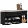 vidaXL Schuhbank Schwarz Eichen-Optik 102x30,5x45 cm Holzwerkstoff