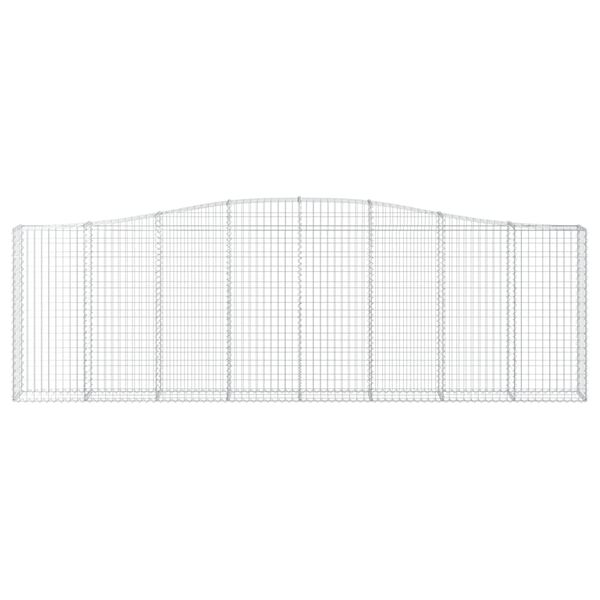 vidaXL Gabionen mit Hochbogen 8 Stk. 400x30x120/140cm Verzinktes Eisen