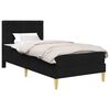 vidaXL Bettgestell mit Matratze mit Kopfteil Schwarz 90 x 200 cm Stoff