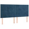 vidaXL Boxspringbett mit Matratze Dunkelblau 200x200 cm Samt