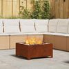 vidaXL Feuerstelle Braun 60 x 60 x 30 cm Wetterfeststahl