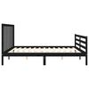 vidaXL Massivholzbett mit Kopfteil Schwarz 200x200 cm