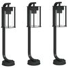 vidaXL Wegeleuchten 3 Stk. Schwarz 60 cm Edelstahl