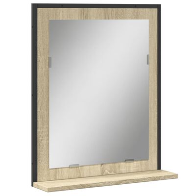 vidaXL Badspiegel mit Ablage Sonoma-Eiche 50x12x60 cm Holzwerkstoff