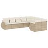 vidaXL 9-tlg. Garten-Sofagarnitur mit Kissen Beige Poly Rattan