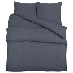vidaXL Bettw&auml;sche-Set Anthrazit 200x200 cm Baumwolle