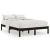 vidaXL Massivholzbett Schwarz 150x200 cm