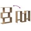 vidaXL Raumteiler-B&uuml;cherregal 3 F&auml;cher Artisan-Eiche 70x24x97 cm