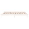 vidaXL Massivholzbett mit LEDs Wei&szlig; 135x190 cm