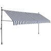 vidaXL Einziehbare Markise Handbetrieben mit LED 350 cm Blau und Wei&szlig;