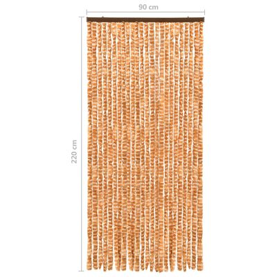 vidaXL Insektenschutz-Vorhang Ocker und Weiß 90x220 cm Chenille