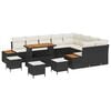 vidaXL Gartensofa-set mit Kissen 13 pcs Schwarz und Creme