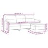 vidaXL 3-Sitzer-Sofa mit Hocker Hellgelb 180 cm Stoff