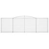vidaXL Gabionen mit Hochbogen 25 Stk 400x50x120/140cm Verzinktes Eisen