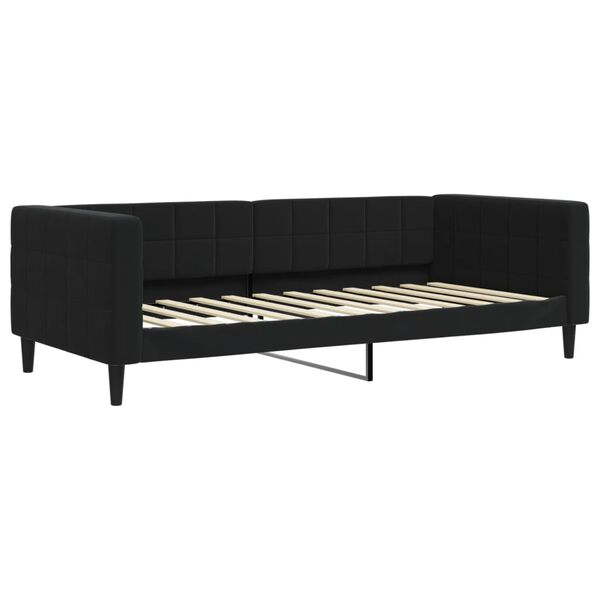 vidaXL Tagesbett Ausziehbar mit Matratzen Schwarz 90x200 cm Samt
