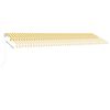 vidaXL Markise Manuell Einziehbar mit LED 600x300 cm Gelb Wei&szlig;