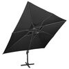 vidaXL Ampelschirm mit Doppeldach Schwarz 400 x 300 cm