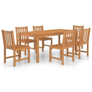 vidaXL 7-teiliges Garten-Ess-Set 180 x 90 cm Massivholz Teak