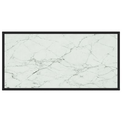 vidaXL Couchtisch Schwarz mit Weißem Glas in Marmor-Optik 100x50x35 cm