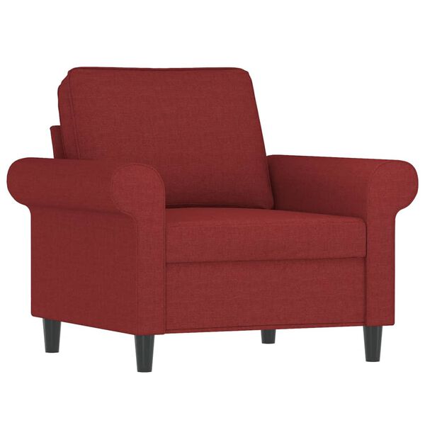 vidaXL Sessel mit Hocker Weinrot 60 cm Stoff