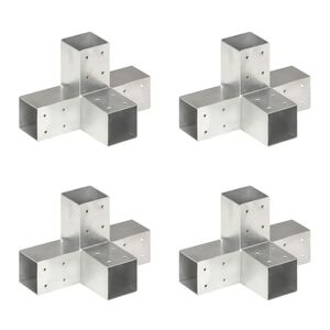 vidaXL Pfostenverbinder 4 Stk. X-Form Verzinktes Metall 71 x 71 mm