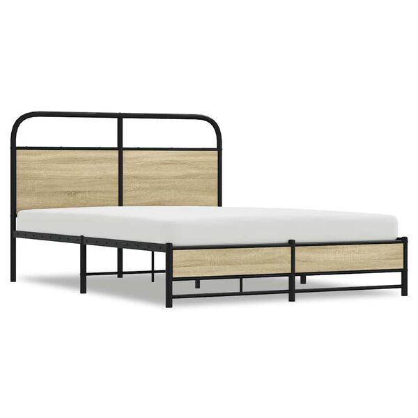 vidaXL Bettgestell ohne Matratze 120x190 cm Sonoma-Eiche Holzwerkstoff