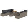 vidaXL Gartensofa-set mit Kissen 11 pcs Grau Poly-Rattan