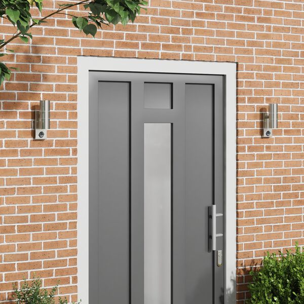 vidaXL Außenwandlampen 2 pcs Silber 7 x 10 x 22 cm Edelstahl