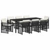 vidaXL Garten Essgruppe 9 Stk. Schwarz Poly-Rattan
