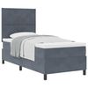 vidaXL Boxspringbett mit Kopfteil Dunkelgrau 100 x 200 cm Samt