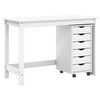 vidaXL Desk und Rolling Cabinet Set MOSS 2 stk. Wei&szlig;