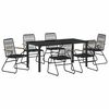 vidaXL Garten Essgruppe 7 pcs Schwarz Pulverbeschichteter Stahl