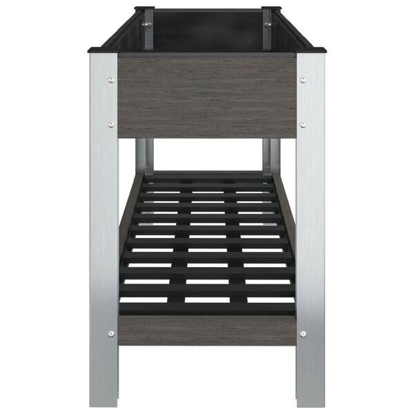 vidaXL Garten-Hochbeet mit Ablage Grau 120x50x75 cm WPC