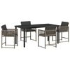 vidaXL Garten Essgruppe 5 pcs Grau Poly-Rattan