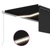 vidaXL Markise Manuell Einziehbar mit Rollo & LED 4x3 m Anthrazit
