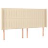 vidaXL Boxspringbett mit Matratze & LED Creme 160x200 cm Stoff