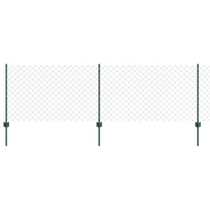 vidaXL Maschendrahtzaun mit Pfosten 10 x 0,8 m PVC-beschichteter Stahl