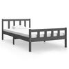 vidaXL Massivholzbett Grau 90x200 cm