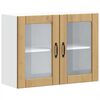vidaXL K&uuml;chen-H&auml;ngeschrank mit Glast&uuml;r Artisan-Eiche Holzwerkstoff