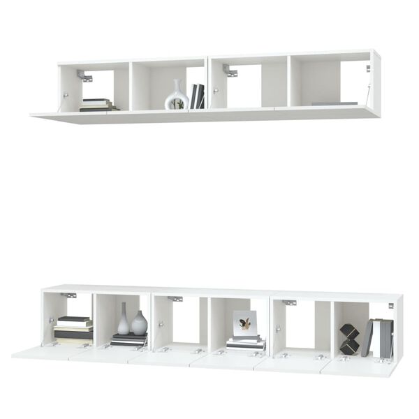 vidaXL 5-tlg. TV-Schrank-Set Wei&szlig; Holzwerkstoff