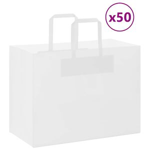 vidaXL Papiertragetaschen 50 Stk. mit Henkeln Wei&szlig; 32x17x25 cm