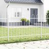 vidaXL Gartenzaun Wei&szlig; 15.3 x 1.2 m Pulverbeschichteter Stahl