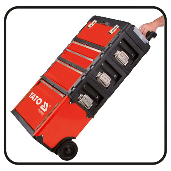 YATO Werkzeugtrolley mit 3 Schubladen 52x32x72 cm