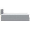 vidaXL Ottoman-Bett mit Matratze Hellgrau 100x200 cm Stoff