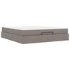 vidaXL Bettgestell mit Matratze mit Matratze 2 pcs Taupe Stoff